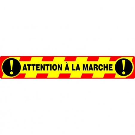 Autocollant pour plancher et escalier - Attention à la marche, rouge