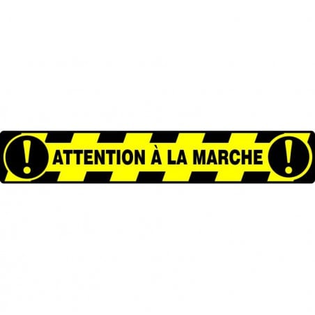 Autocollant pour plancher et escalier - Attention à la marche, noir