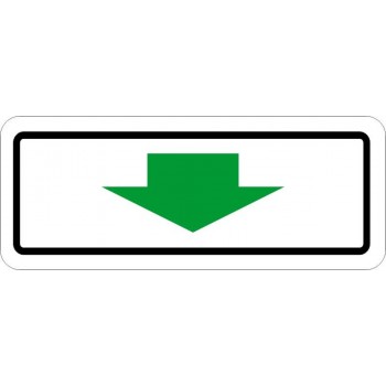Plaque de stationnement complémentaire avec flèche vers le bas ou le haut, rouge sur fond blanc    