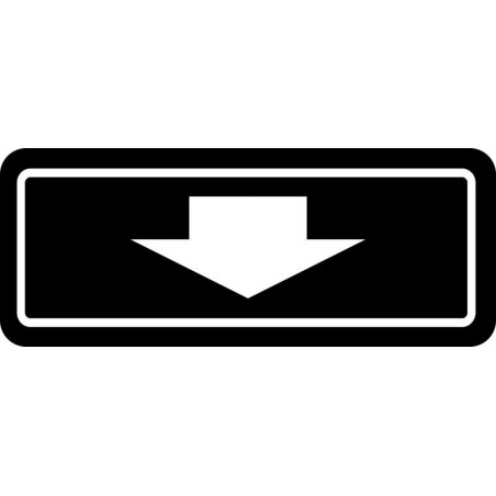 Plaque de stationnement complémentaire avec flèche vers le bas ou le haut, rouge sur fond noir Matériaux:Autocollant de Vinyle D