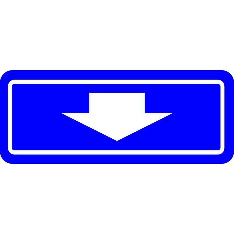 Plaque de stationnement complémentaire avec flèche vers le bas ou le haut, blanche sur fond noir Matériaux:Autocollant de Vinyle