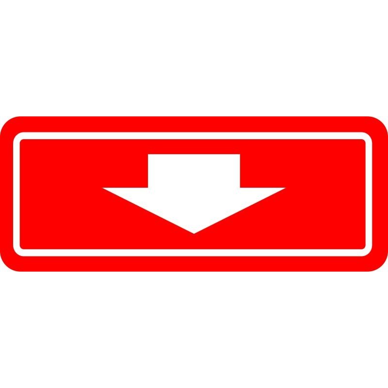 Plaque de stationnement complémentaire avec flèche vers le bas ou le haut, blanche sur fond bleu Matériaux:Autocollant de Vinyle