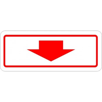 Plaque de stationnement complémentaire avec flèche vers le bas ou le haut, blanche sur fond vert Matériaux:Autocollant de Vinyle