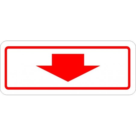 Plaque de stationnement complémentaire avec flèche vers le bas ou le haut, blanche sur fond vert Matériaux:Autocollant de Vinyle