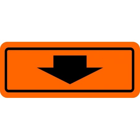 Plaque de stationnement complémentaire avec flèche vers le bas ou le haut, bleu sur fond blanc Matériaux:Autocollant de Vinyle D
