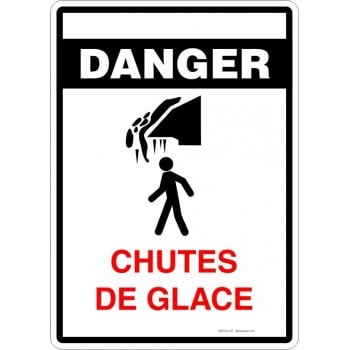 Affiche de sécurité - Danger! chutes de glace