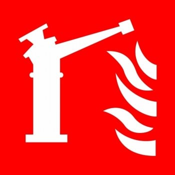 Affiche de sécurité-incendie: Pompe à incendie (rouge)