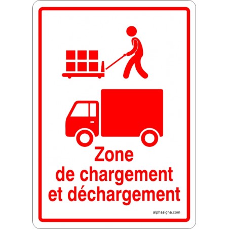 Affiche pour zone de chargement et de déchargement avec transpalette jigger