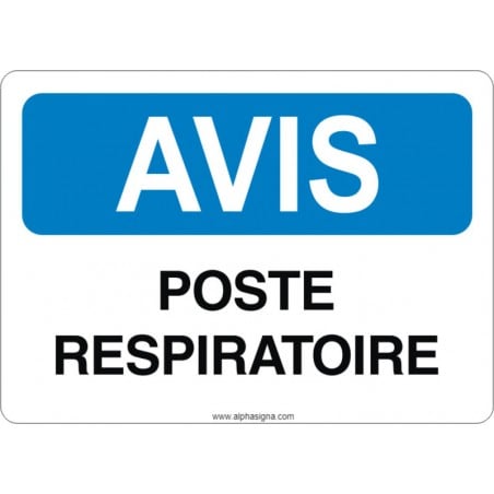 Affiche de sécurité: AVIS Poste respiratoire