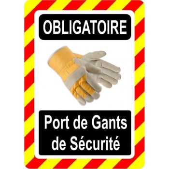 Affiches sécurité obligation port gants travail - Affichage SST