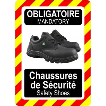 Pancarte d'équipement de protection individuelle: Obligatoire, chaussures de sécurité