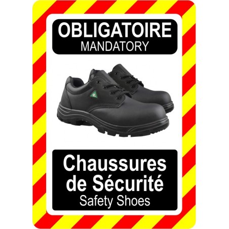 Pancarte d'équipement de protection individuelle: Obligatoire, chaussures de sécurité