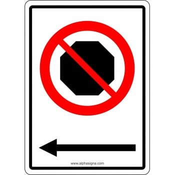 Affiche de stationnement : Arrêt Interdit flèche gauche