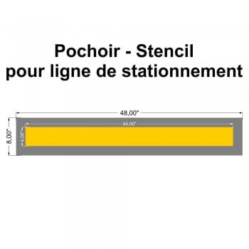Pochoir stencil standard: Ligne de stationnement 44 pouces