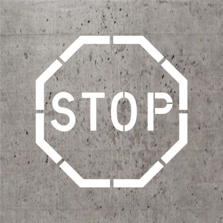 Pochoir stencil standard pictogramme et texte: Stop