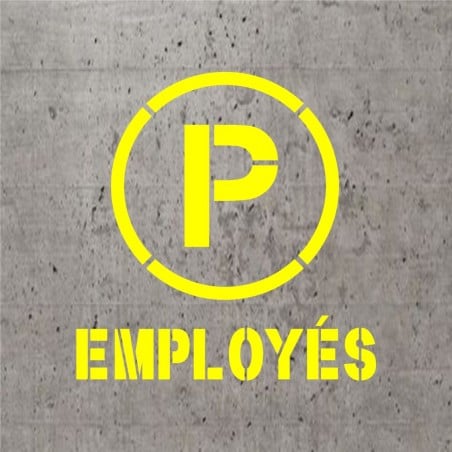 Pochoir stencil standard pictogramme et texte: Stationnement réservé pour employés