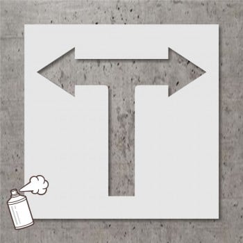 Pochoir stencil standard: Flèche virage en ''T''