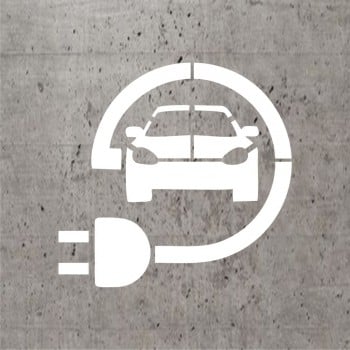 Pochoir stencil standard pictogramme: Stationnement réservé pour véhicule électrique