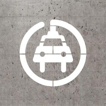 Pochoir stencil standard pictogramme: Stationnement pour véhicule électrique