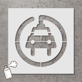 Pochoir stencil standard pictogramme: Stationnement pour véhicule électrique