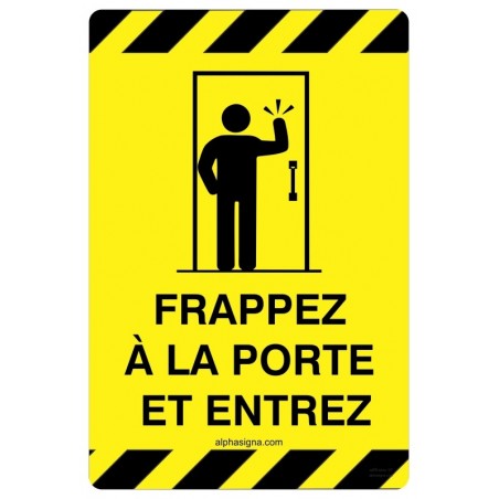 Affiche de sécurité: Frappez à la porte et entrez
