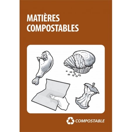 Affiche de recyclage Recyc-Québec: Matières compostables