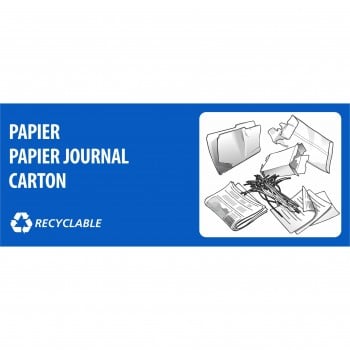 Affiche rectangulaire de recyclage Recyc-Québec: Papier, papier journal et carton