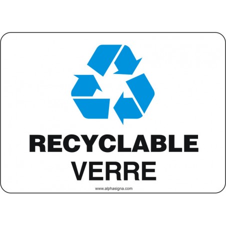 Affiche de sécurité: RECYCLAGE Recyclable verre - version bleu
