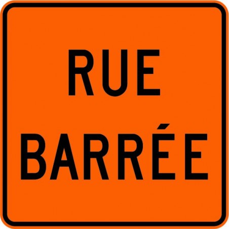 Panneau de travaux routiers: Rue Barré (T-80-2)