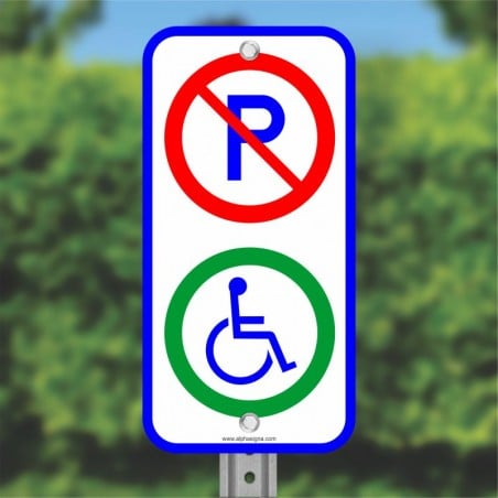 Panneau de signalisation des places de stationnement réservée, repondant aux normes CSA