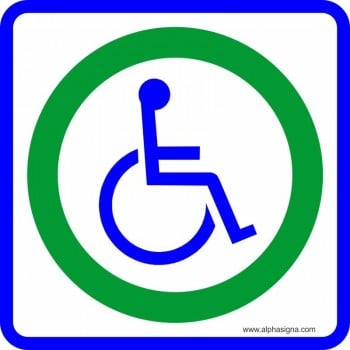 Panneau de signalisation routière normalisé - réservé handicapé. normes CSA