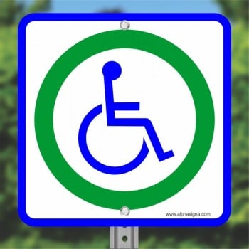 Panneau de signalisation routière normalisé - réservé handicapé. normes CSA