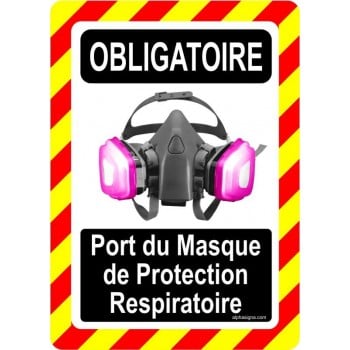 Pancarte d'équipement de protection individuelle: Obligatoire, masque de protection respiratoire