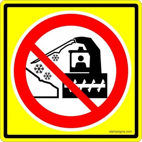 Affiche standard pictogramme seulement P-130-65 : Interdiction de souffler de la neige - fond jaune