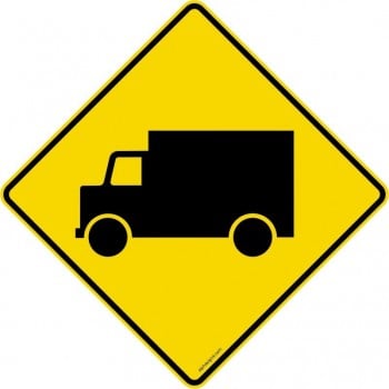 Panneau de danger D-270-11-D: Passage pour camions