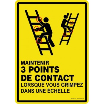 Affiche de sécurité - Maintenir 3 points de contact lorsque vous grimpez une échelle