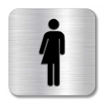 Plaque de porte ou murale avec pictogramme en relief 3D: Toilette non genré, non-binaire ou de tout genre