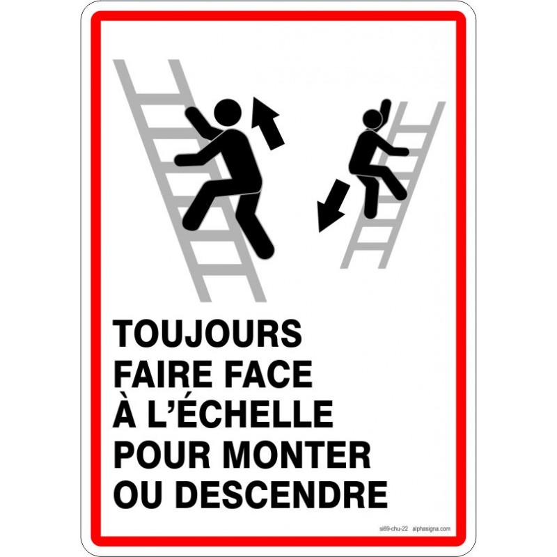 Affiche Sécurité échelles A1 Laminée – 850 X 594 Mm, Papier Brillant, Pour Atelier Ou Entreprise