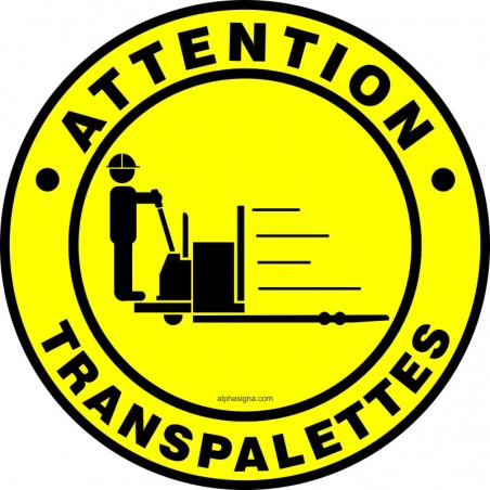Autocollant de sécurité pour plancher commercial et industriel - Attention, Transpalettes (électrique)
