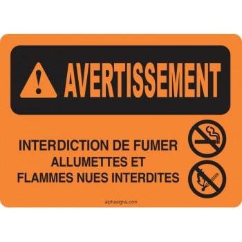 Affiche de sécurité: Interdiction de fumer allumettes et flammes nues interdites