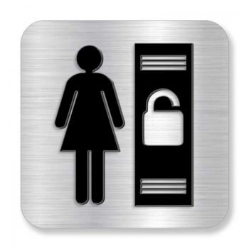 Plaque de porte ou murale avec pictogramme en relief 3D: Vestiaire femme