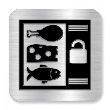 Plaque de porte ou murale avec pictogramme en relief 3D: Réserve alimentaire