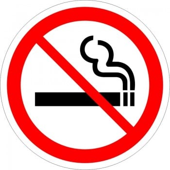 Étiquettes autocollantes rondes avec pictogramme interdiction de fumer
