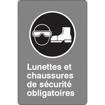 Affiche de sécurité aux normes CSA: Lunettes et chaussures de sécurité obligatoires