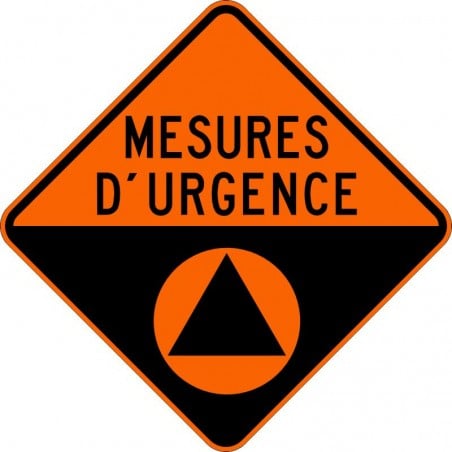 Panneau de travaux routiers: Mesures d’urgence