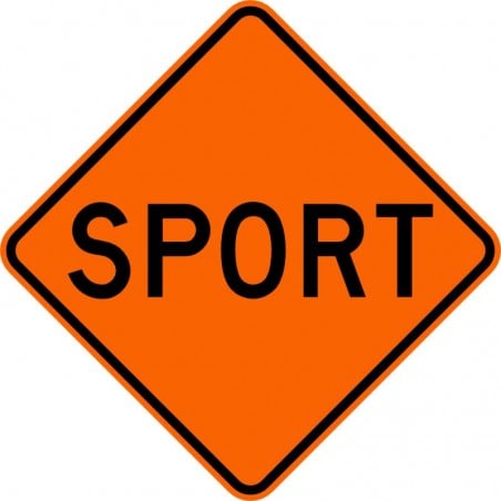 Panneau de travaux routiers: Activités sportives