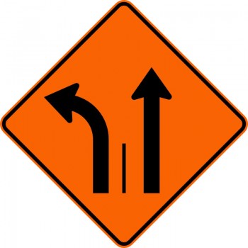 Panneau de travaux routiers: Signal avancé de direction des voies: T-D-100-6-G