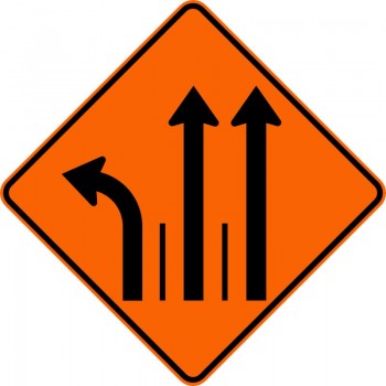 Panneau de travaux routiers: Signal avancé de direction des voies: T-D-100-8-G