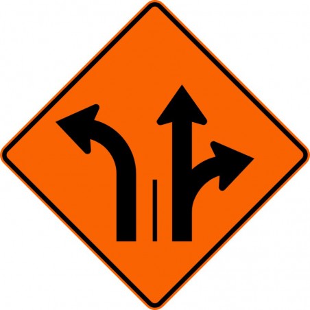 Panneau de travaux routiers: Signal avancé de direction des voies: T-100-10-g