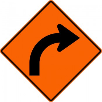 Panneau de travaux routiers: Signal avancé de direction des voies: T-D-100-2-d